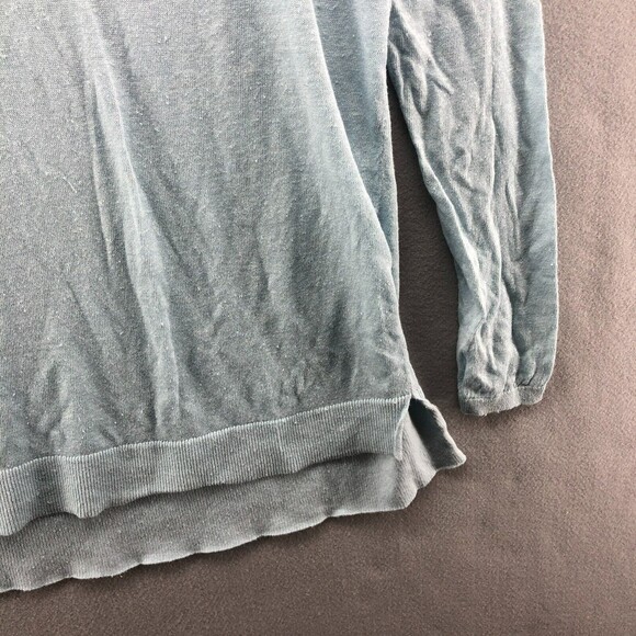 Ann Taylor Linen Blend Lightweight Sweater Top Womens Medium Beach Tropical Boho - Picture 4 of 10